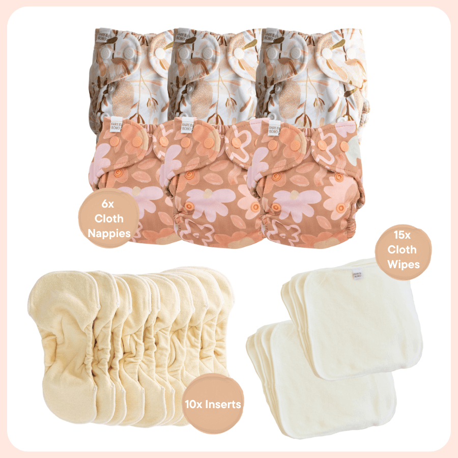 Newborn Everyday Flexi Cover Nappy Bundle | Banksia